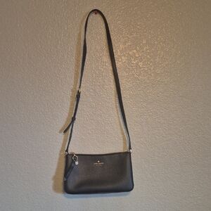 kate spade Black Leather Crossbody with Gold Hardware